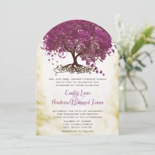 Invitaciones de boda Sangria Heart Leaf Tree