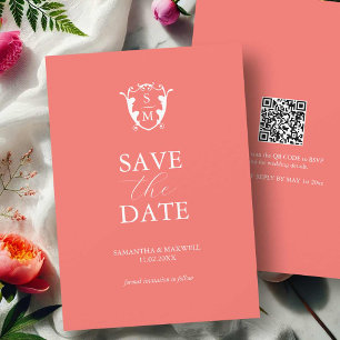 Invitaciones de boda "Save The Date" en naranja in