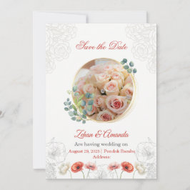 invitaciones de boda Save the Date flora acuarela