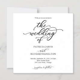 Invitaciones de boda simples y elegantes en blanco