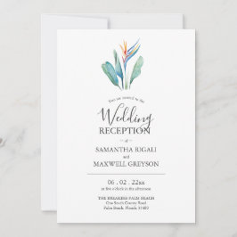 Invitaciones de boda solo para recepción tropical