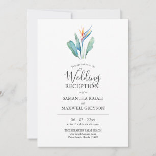 Invitaciones de boda solo para recepción tropical