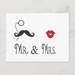Invitaciones de boda Sr. y Sra. Bigote y Labios