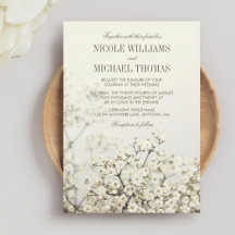Invitaciones de boda suaves vintage con aliento de