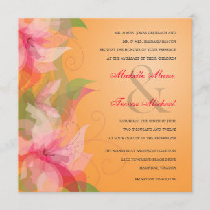 Invitaciones de boda Tangerina y Fusquia Tropical