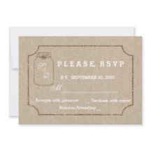 Invitaciones de Boda | Tarjeta de RSVP de Lino en 