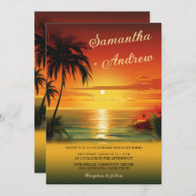 Invitaciones de boda temáticas de Sunset Beach