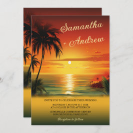 Invitaciones de boda temáticas de Sunset Beach