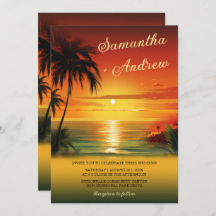 Invitaciones de boda temáticas de Sunset Beach