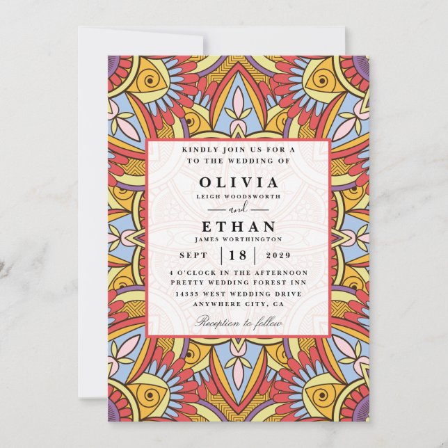 Invitaciones de boda tradicionales de Ndebele (Anverso)