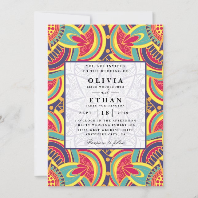 Invitaciones de boda tradicionales de Ndebele (Anverso)