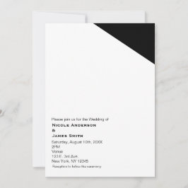 Invitaciones de boda triangulares clásicas en blan