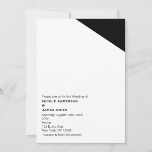 Invitaciones de boda triangulares clásicas en blan