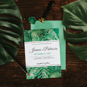 Invitaciones de boda tropicales para guardar la fe