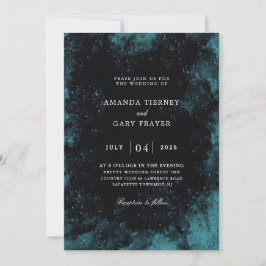 invitaciones de boda turquesa y negra