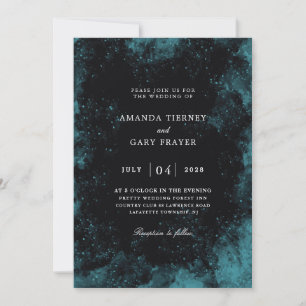 invitaciones de boda turquesa y negra