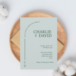 Invitaciones de boda verde esmeralda