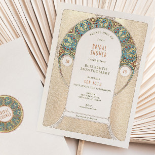Invitaciones de boda vintage Art Nouveau Deco