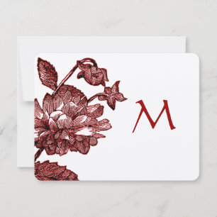 Invitaciones de boda vintage con rosas de vino de 