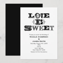 Invitaciones de boda vintage modernas LOVE IS SWEE