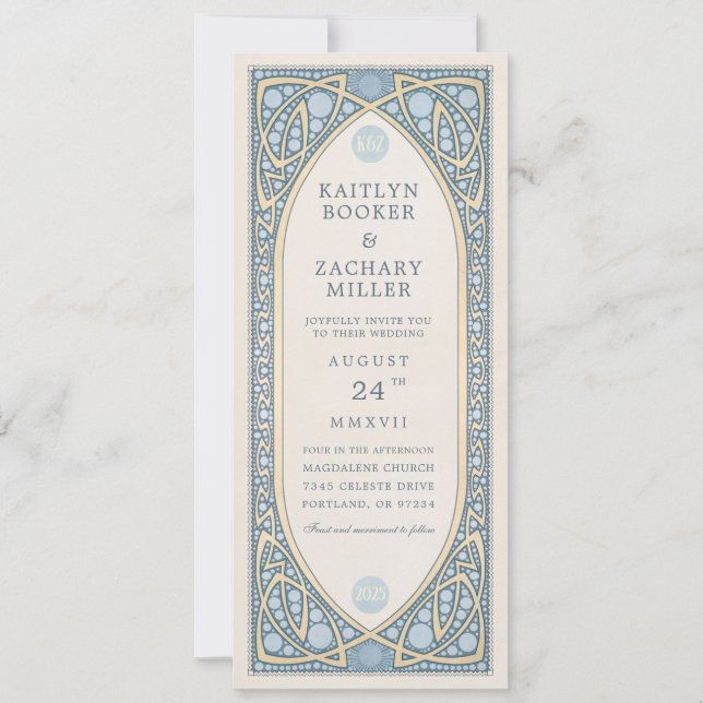 Invitaciones de boda | Vintage Nouveau (Anverso)