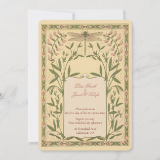 Invitaciones de boda Vintage Nouveau Libélula