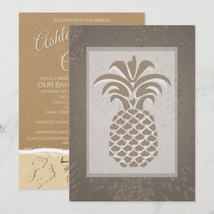 Invitaciones de bodas a la piña tropical