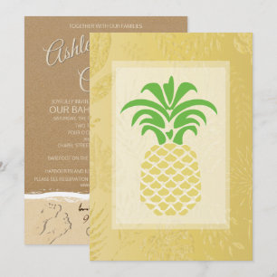 Invitaciones de bodas a la piña tropical