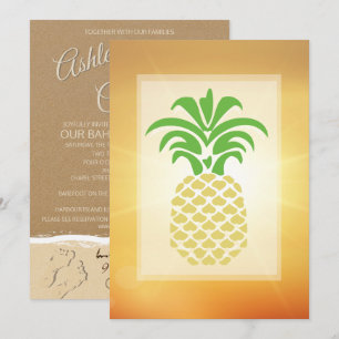 Invitaciones de bodas a la piña tropical