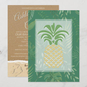 Invitaciones de bodas a la piña tropical