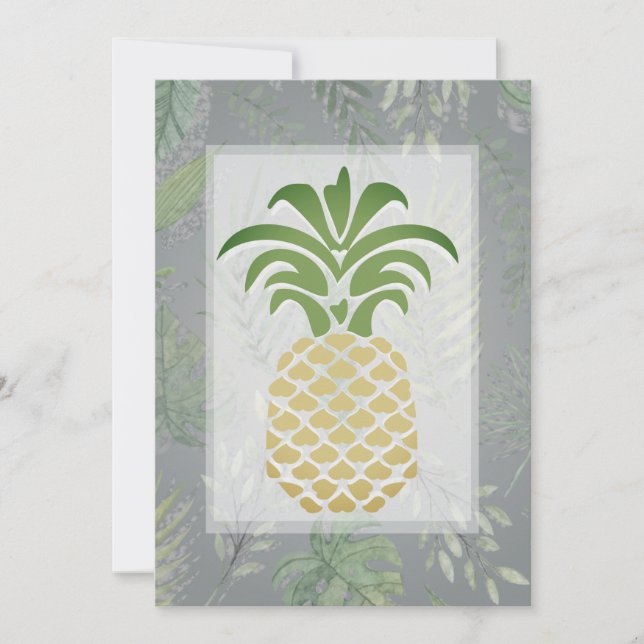 Invitaciones de bodas a la piña tropical (Anverso)