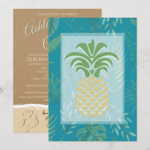 Invitaciones de bodas a la piña tropical