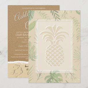 Invitaciones de bodas a la piña tropical