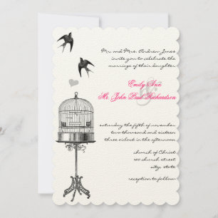 Invitaciones de bodas a los acentos rosados de la 