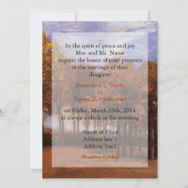 Invitaciones de bodas de arte fino, paisaje otoñal