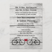 Invitaciones de bodas de bicicletas antiguas