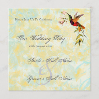 Invitaciones de bodas de colibrí vintage