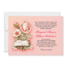invitaciones de bodas de época rosa