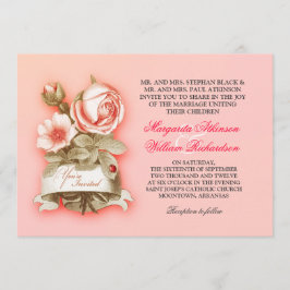invitaciones de bodas de época rosa