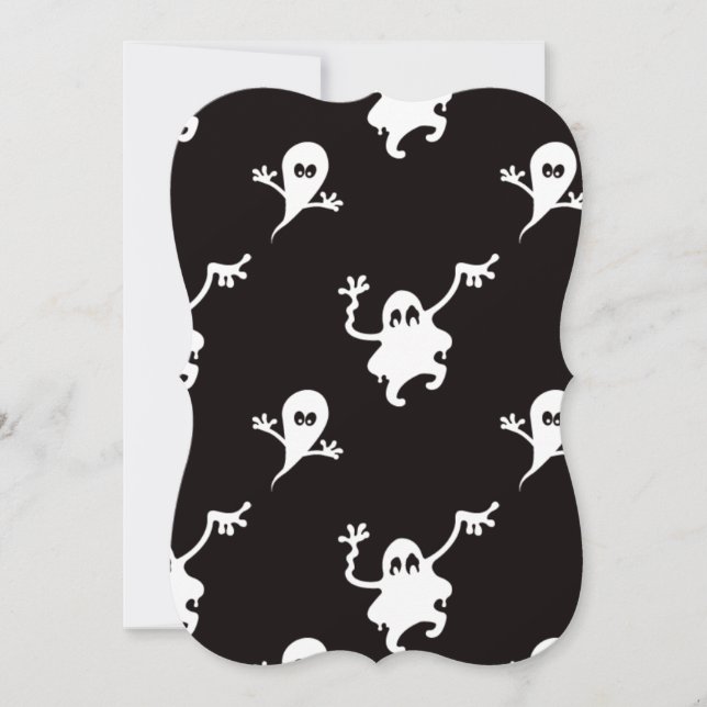 invitaciones de bodas de halloween negro para fant (Anverso)