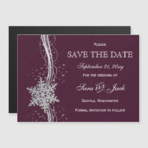 invitaciones de bodas de invierno de fucsia y plat