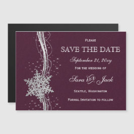 invitaciones de bodas de invierno de fucsia y plat