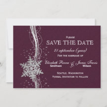 invitaciones de bodas de invierno de fucsia y plat