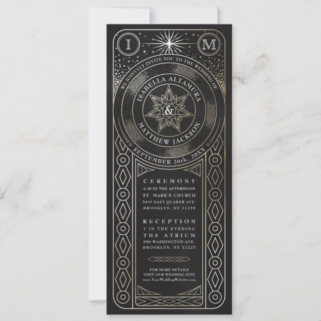 Invitaciones de Bodas de la Unión Celestial (Alto) (Anverso)