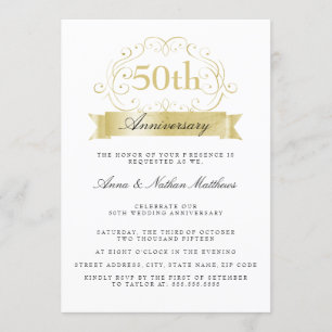 Invitaciones de Bodas de Oro 50 Aniversario