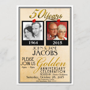 Invitaciones de Bodas de Oro 50 Aniversario
