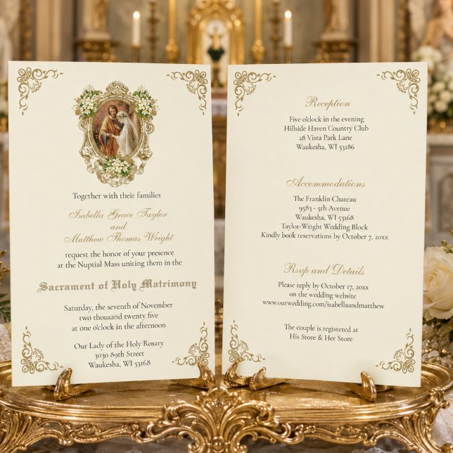 INVITACIONES DE BODAS DE ORO CATÓLICAS FLORALES (Subido por el creador)