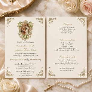 INVITACIONES DE BODAS DE ORO CATÓLICAS FLORALES