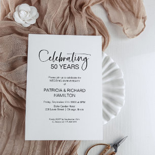 Invitaciones de bodas de oro de 50 años Chic