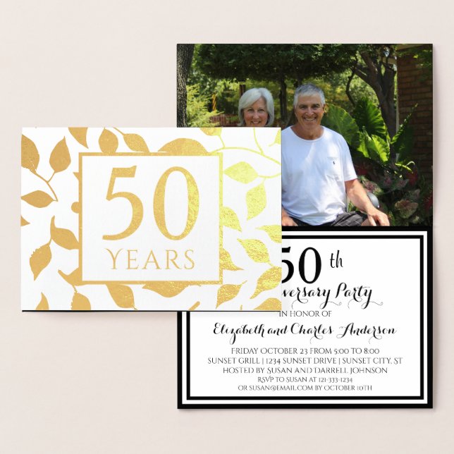 Invitaciones de Bodas de Oro de 50 años con Hojuel (Demostración)